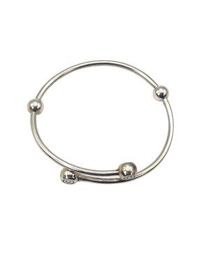 Chamilia Sterling Silver 7.9 Inch Flex Bangle Charm Bracelet Stoppers